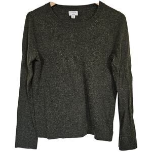 J Crew Factory Cotton Teddie Sweater Dark‎ Green Size Medium Fall Work Office